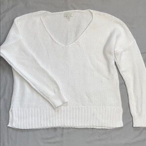Lucky Brand Women's White V-Neck Sweater M